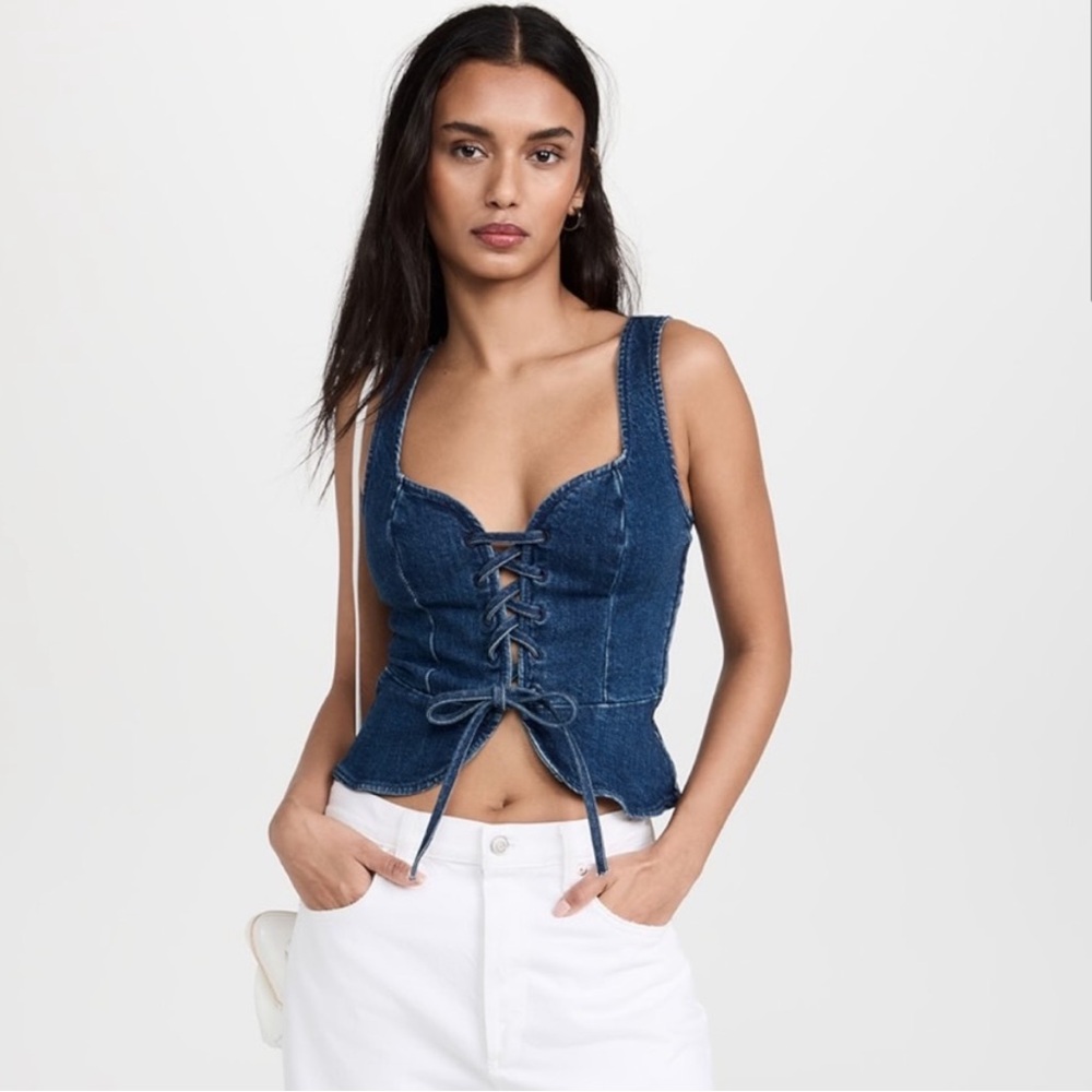 Reformation Fina Denim Top NWT
